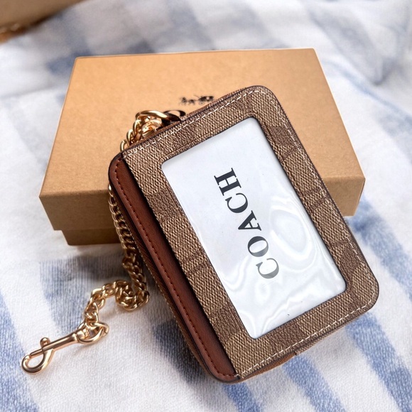 Coach Brown and Gold Wristlet Key Holder - Picture 8 of 9